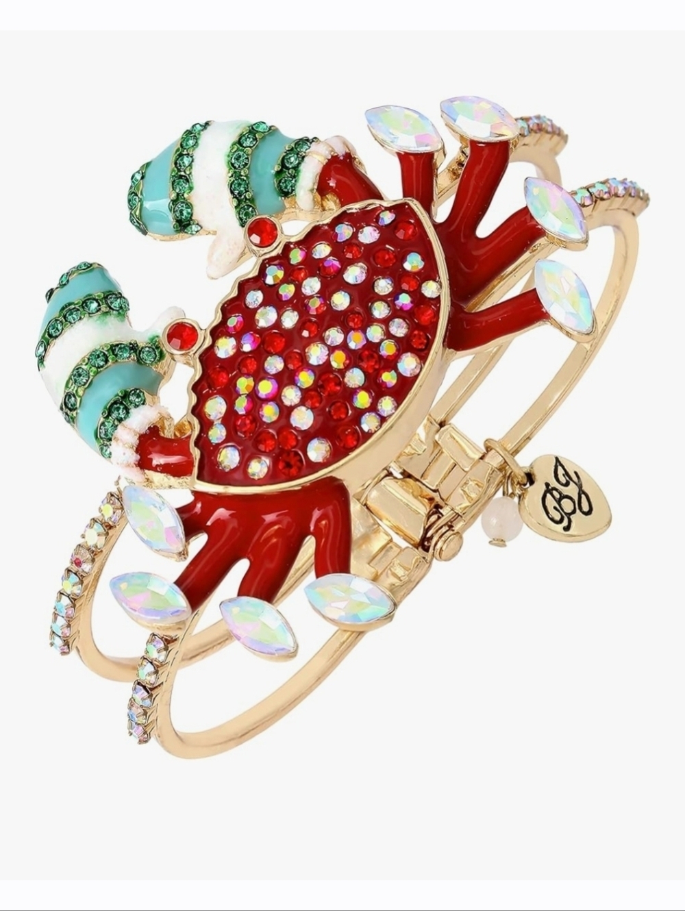Gold-Tone Red Crystal Crabby Bracelet - Women Jewelry